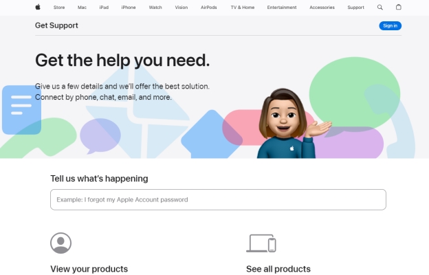 apple support website