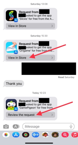 ask to buy notification