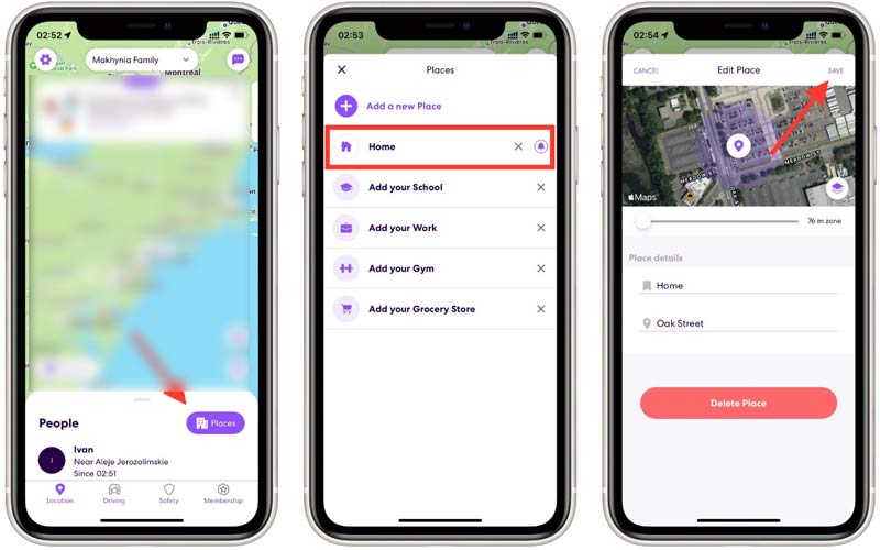 change home location on life360