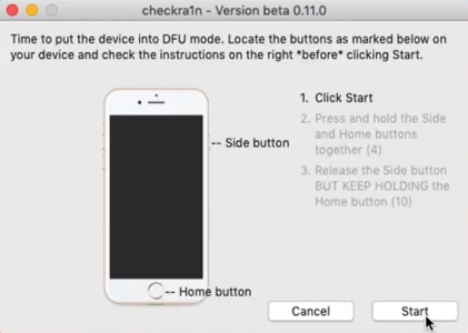 checkra1n recovery mode in checkm8