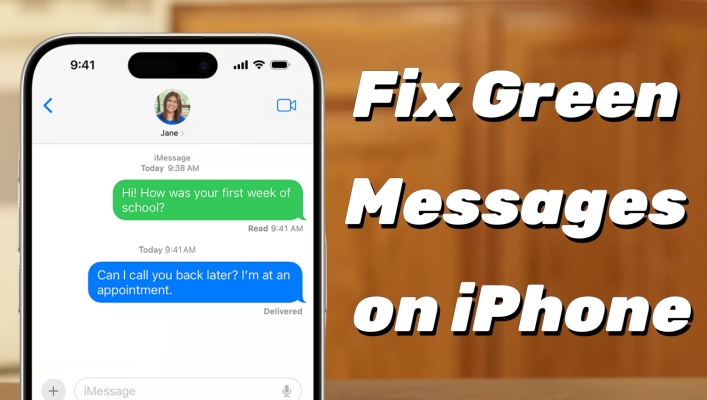 fix green messages on iphone