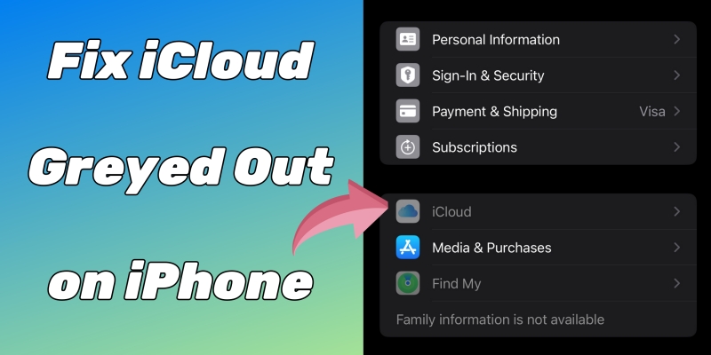 fix icloud greyed out on iphone