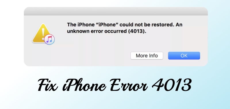 fix iphone error 4013