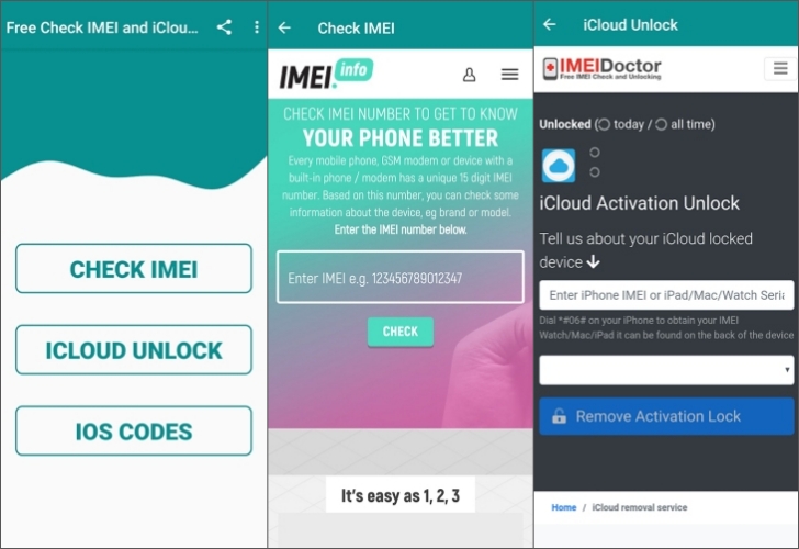 free check imei and icloud unlock