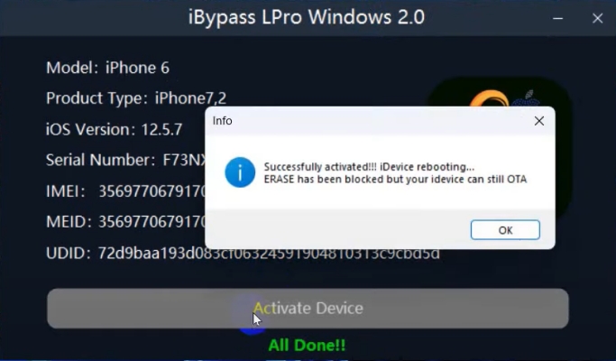 ibypass lpro activated