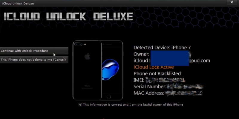 icloud unlock deluxe check device details