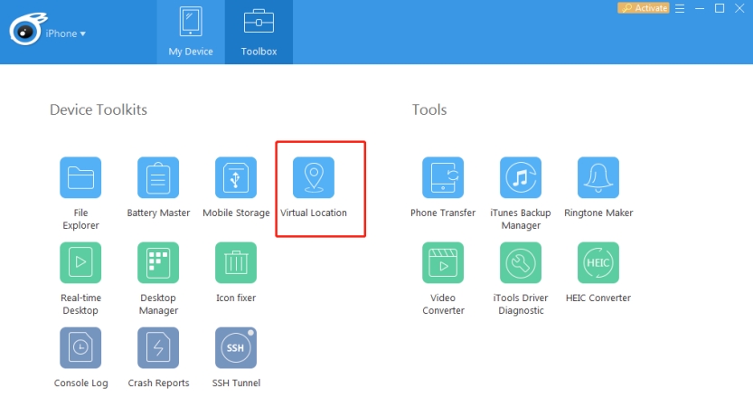 itools virtual location