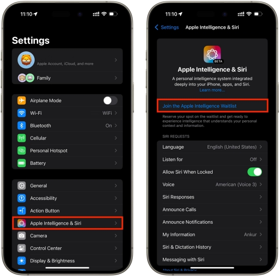 join ai waitlist on iphone