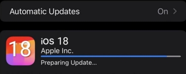 preparing update on iphone