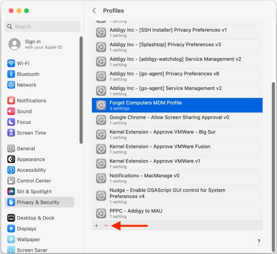 remove mdm on mac from settings