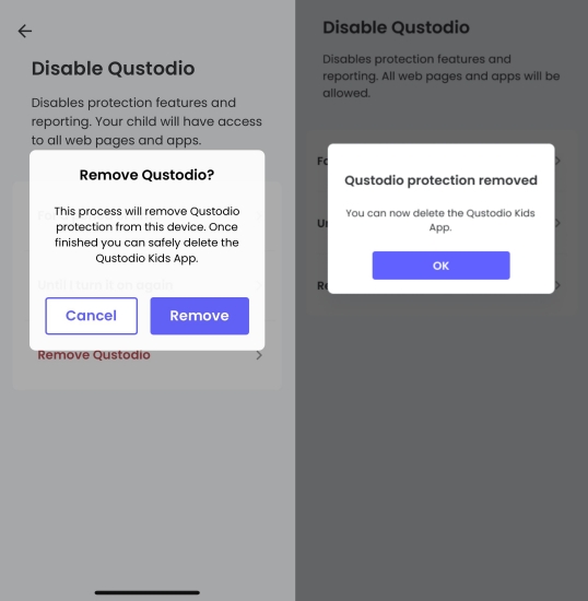 remove qustodio from iphone