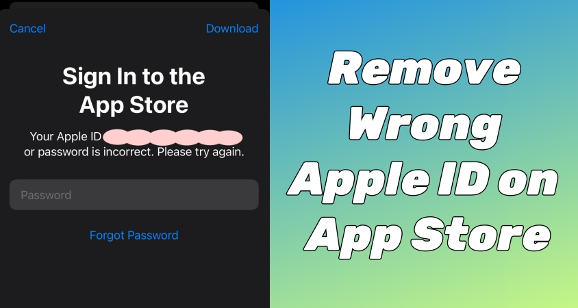 remove wrong apple id on app store