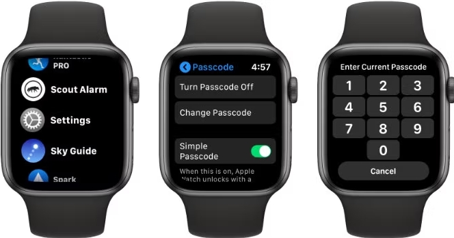 set passcode for apple watch