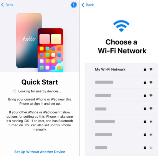 set wifi in iphone activation