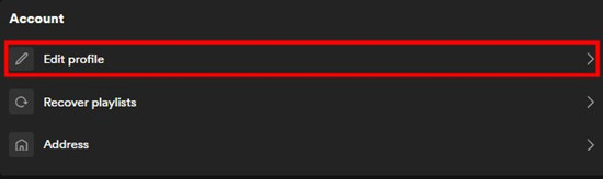 edit profile in spotify account