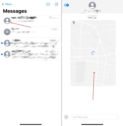 stop location sharing in messages