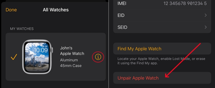 turn off activation lock on apple watch from iphone