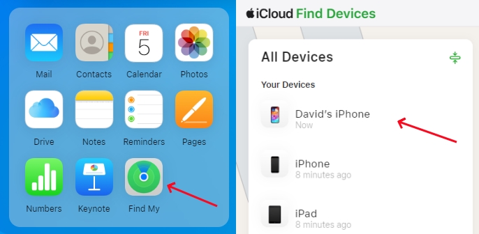 use find my iphone from icloud