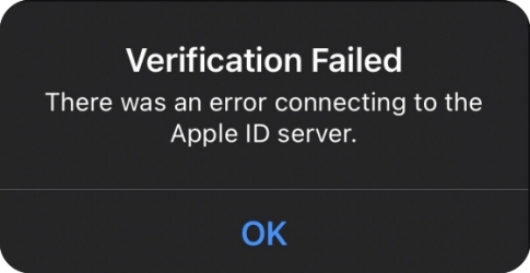 verification failed due to apple id server