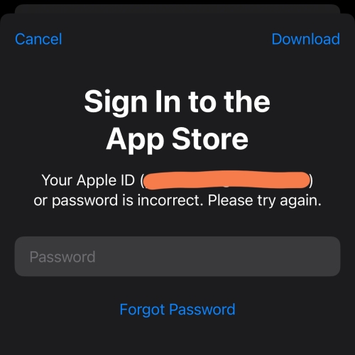 wrong apple id on app store